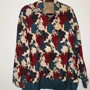 Vintage Patterned Long Sleeve Shirt